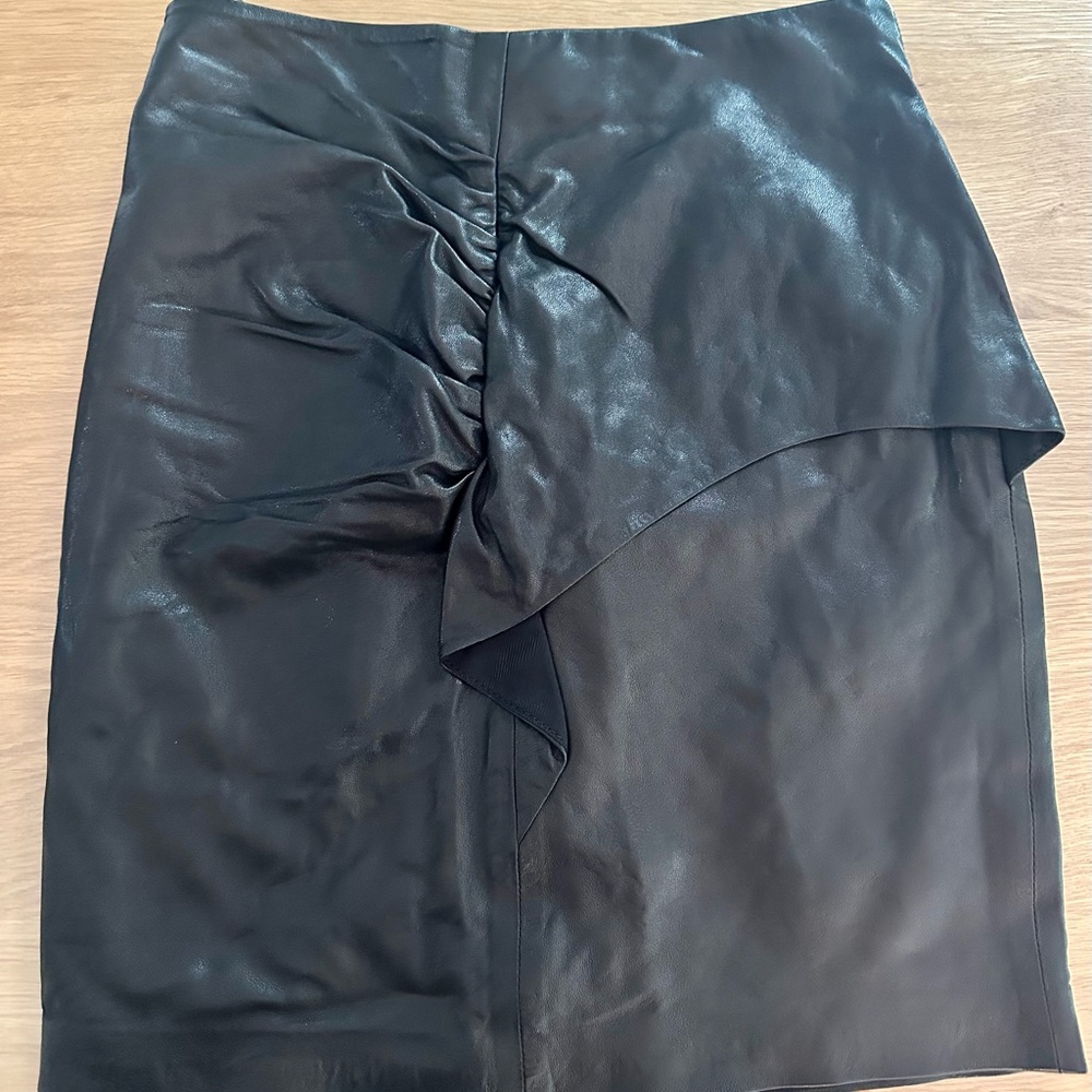I.R.O. Black Leather Lamb Skin Women’s Skirt size 0 US